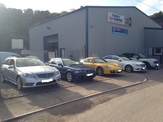 Cars parked outside Torbay Car Hospital